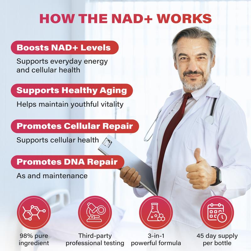 ZOOONE 1000mg NAD+ Berry Flavor Drink Mix for Skin Aging Support, Energy, and Focus - 30 Pack -